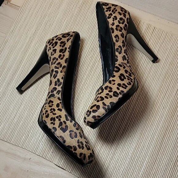 Franco Sarto Napoli Leopard Calf Hair Pump 6 - Picture 5 of 6